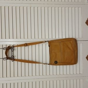 Ladies the sak leather crossbody bag mustard color